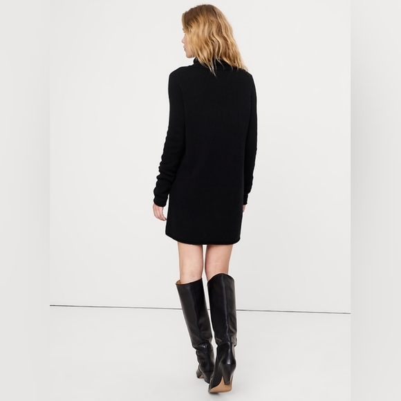 Banana Republic Lightweight Cashmere Turtleneck Mini Dress Black NWT - Picture 3 of 6